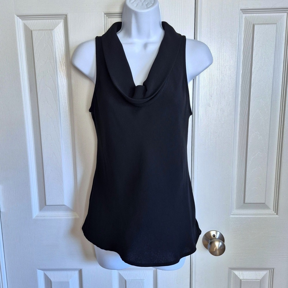 Vintage S.L. Fashions 90s black sleeveless cowl neck‎ top womens small